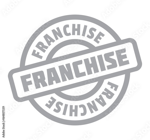 Franchise rubber stamp. Grunge design with dust scratches. Effects can be easily removed for a clean, crisp look. Color is easily changed.