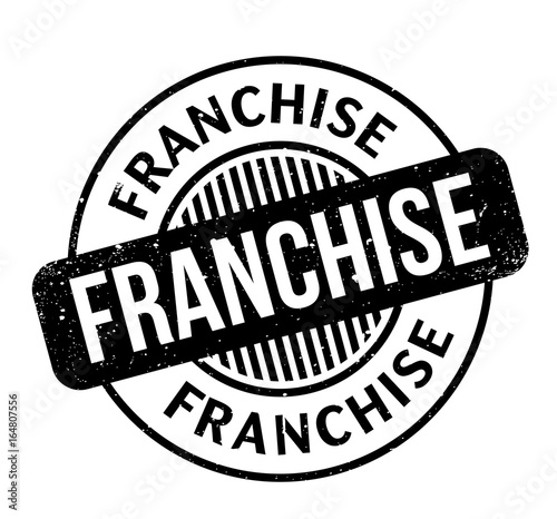 Franchise rubber stamp. Grunge design with dust scratches. Effects can be easily removed for a clean, crisp look. Color is easily changed.