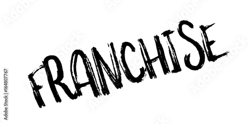 Franchise rubber stamp. Grunge design with dust scratches. Effects can be easily removed for a clean, crisp look. Color is easily changed.