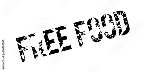 Free Food rubber stamp. Grunge design with dust scratches. Effects can be easily removed for a clean, crisp look. Color is easily changed.