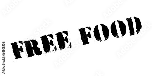 Free Food rubber stamp. Grunge design with dust scratches. Effects can be easily removed for a clean, crisp look. Color is easily changed.