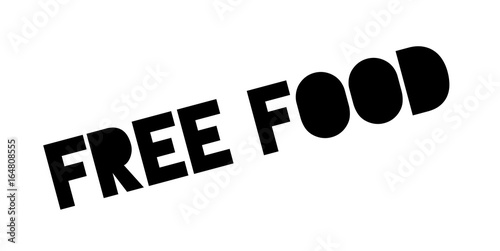 Free Food rubber stamp. Grunge design with dust scratches. Effects can be easily removed for a clean, crisp look. Color is easily changed.