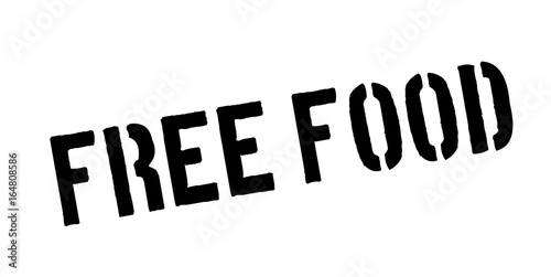 Free Food rubber stamp. Grunge design with dust scratches. Effects can be easily removed for a clean, crisp look. Color is easily changed.