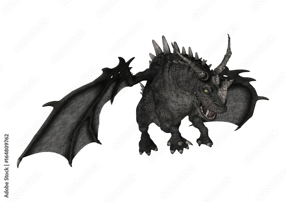 3D Rendering Fantasy Dragon on White 3D Rendering Fantasy Dragon on White