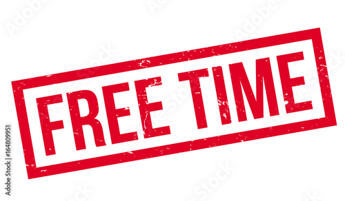 Free Time rubber stamp. Grunge design with dust scratches. Effects can be easily removed for a clean, crisp look. Color is easily changed.