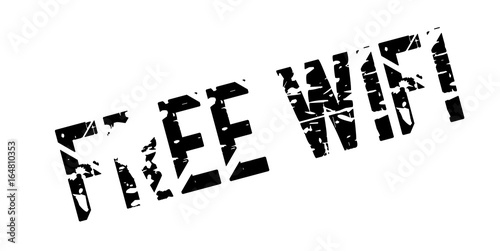 Free Wifi rubber stamp. Grunge design with dust scratches. Effects can be easily removed for a clean, crisp look. Color is easily changed.