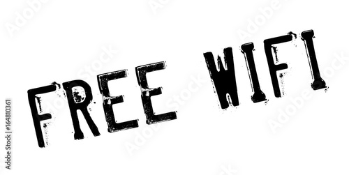 Free Wifi rubber stamp. Grunge design with dust scratches. Effects can be easily removed for a clean, crisp look. Color is easily changed.
