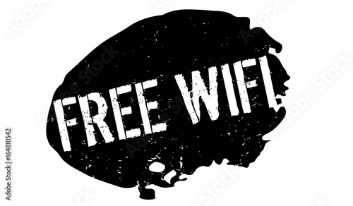 Free Wifi rubber stamp. Grunge design with dust scratches. Effects can be easily removed for a clean, crisp look. Color is easily changed.