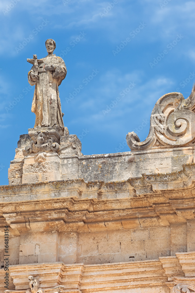Beautiful Matera, church of San Francesco facade detail, Basilicata, Italy