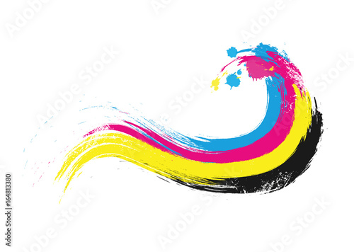 cmyk farben pinselstrich