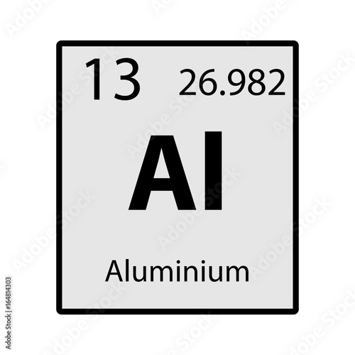 Aluminium periodic table element gray icon on white background vector