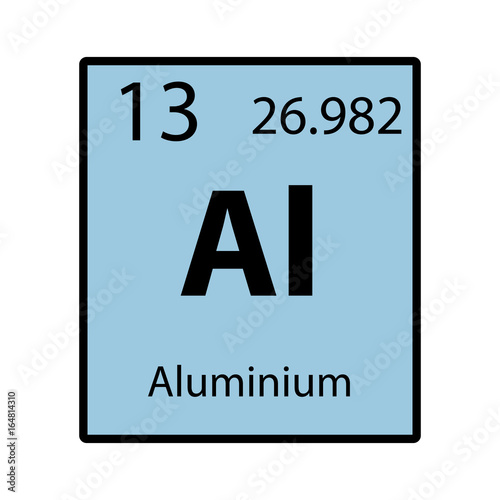 Aluminium periodic table element color icon on white background vector