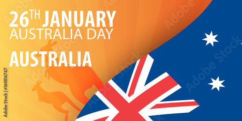 Independence day of Australia. Flag and Patriotic Banner. Vector illustration. photo