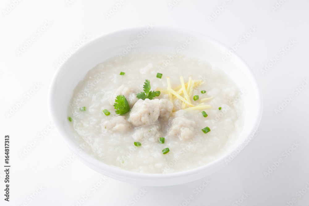 Thai rice porridge with pork. Thai rice porridge with pork.