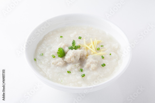 Thai rice porridge with pork.