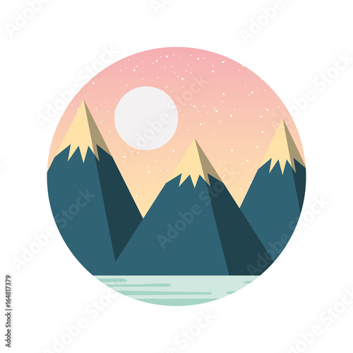 beautiful landscape with mountains vector illustration design