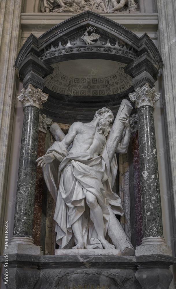 Sculpture of the apostle St. Andrew by Camillo Rusconi on the na