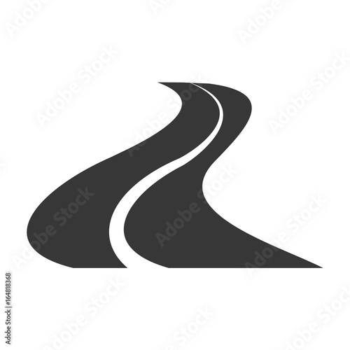 road silhouette isolated icon vector illustration design