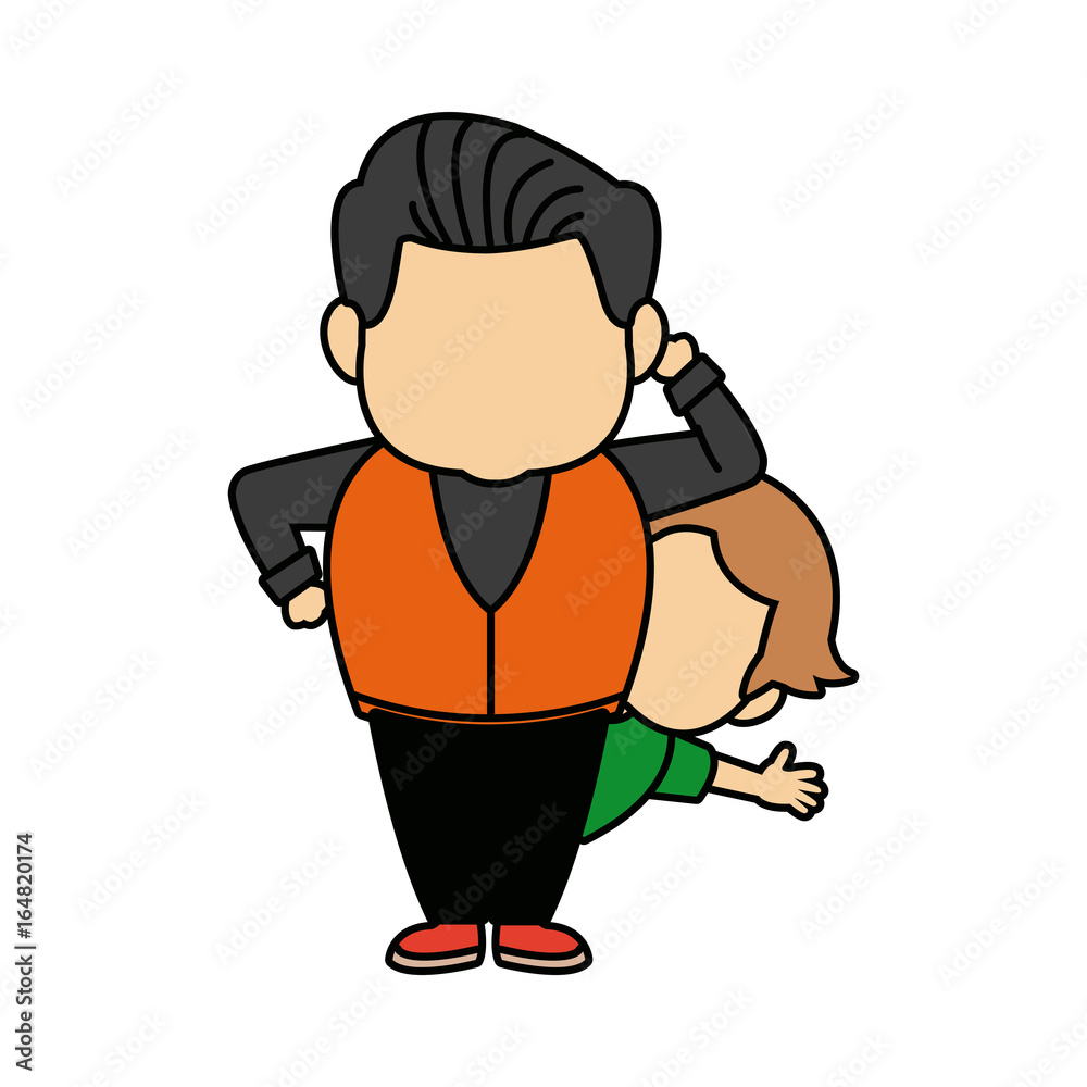 cartoon happy grandpa and his grandson family cheerful cartoon happy grandpa and his grandson family cheerful
