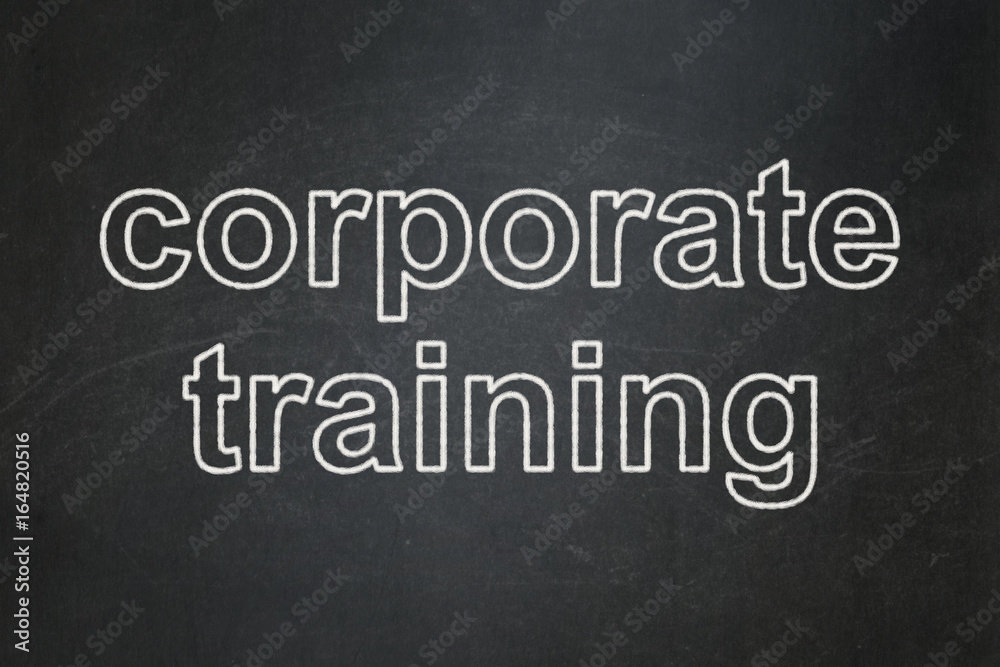 Plakat Education concept: Corporate Training on chalkboard background