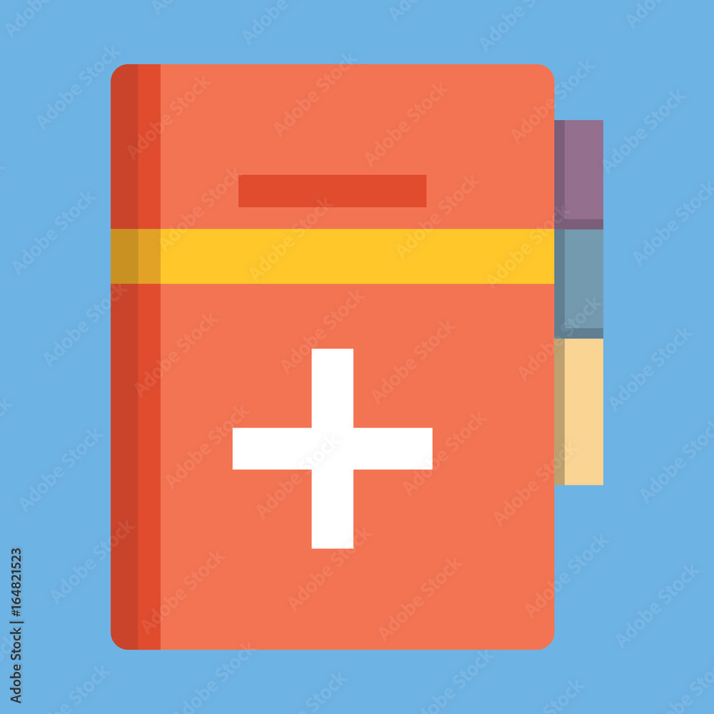 Medical book. Vector illustration, icon flat style design Medical book. Vector illustration, icon flat style design