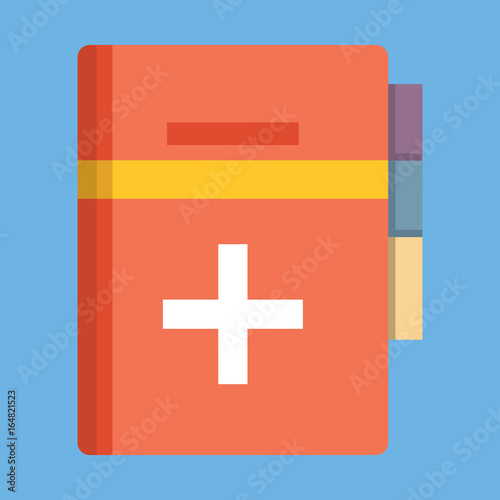 Medical book. Vector illustration, icon flat style design