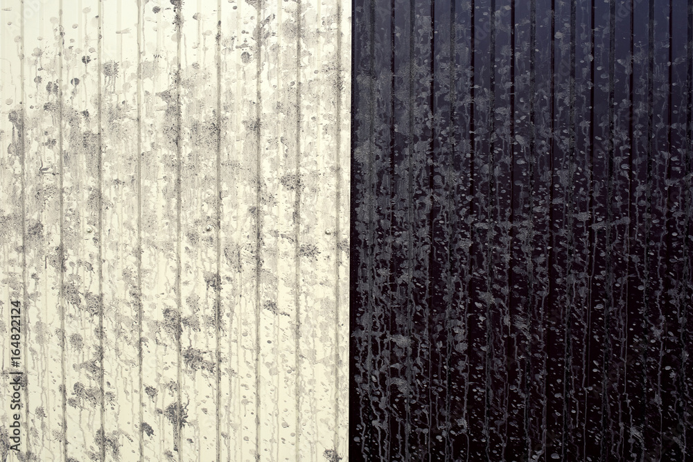 Fototapeta premium Panel dirty metal fence black and white