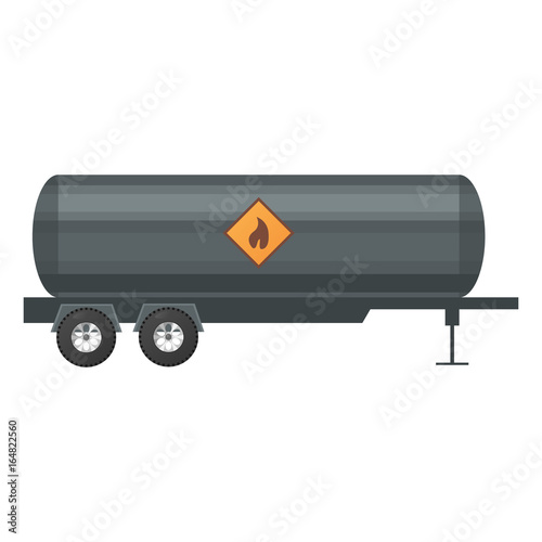 trailer oil. vector illustration in flat style on white background