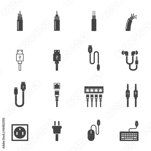 cable icons vector illustration