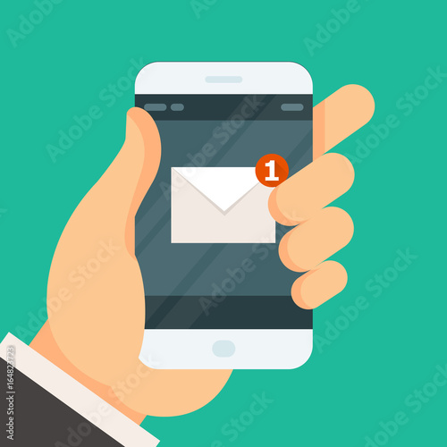 New incoming message on smartphone - email received