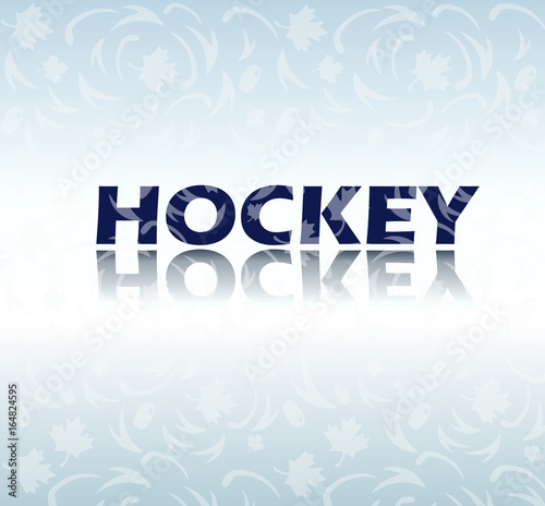 Hockey logo design and Ice Hockey pattern background for World Championship Hockey poster, brochure, flyer graphic design. vector