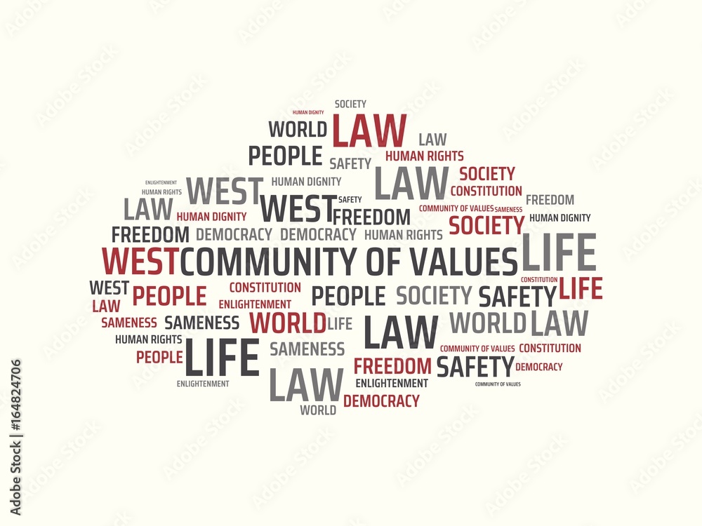 COMMUNITY OF VALUES - image with words associated with the topic COMMUNITY OF VALUES, word, image, illustration