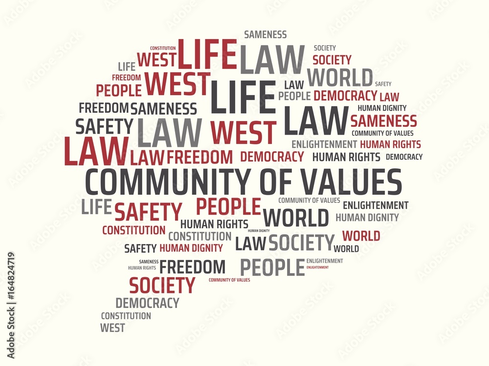 COMMUNITY OF VALUES - image with words associated with the topic COMMUNITY OF VALUES, word, image, illustration COMMUNITY OF VALUES - image with words associated with the topic COMMUNITY OF VALUES, word, image, illustration