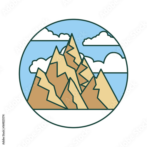 beautiful landscape with mountains vector illustration design