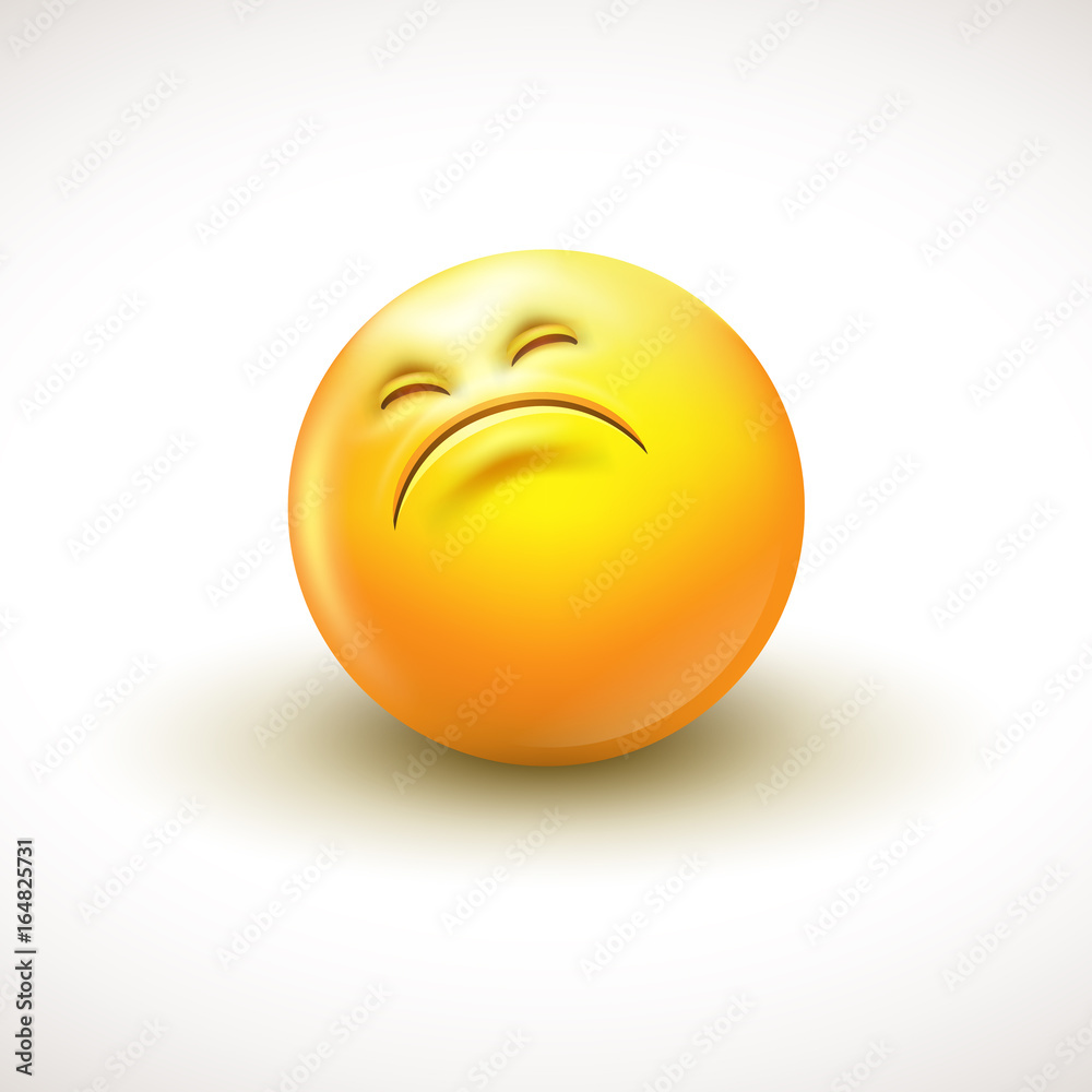 Fototapeta premium Cute curious emoticon, emoji - vector illustration