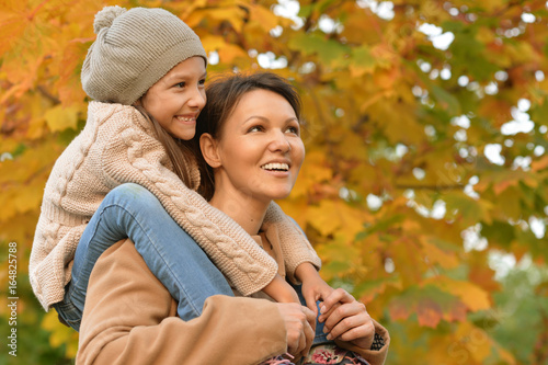 mother and daughter outdoors