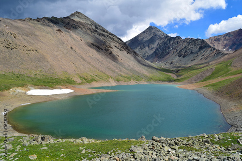 Turquoise lake in Altai mountains in Siberia