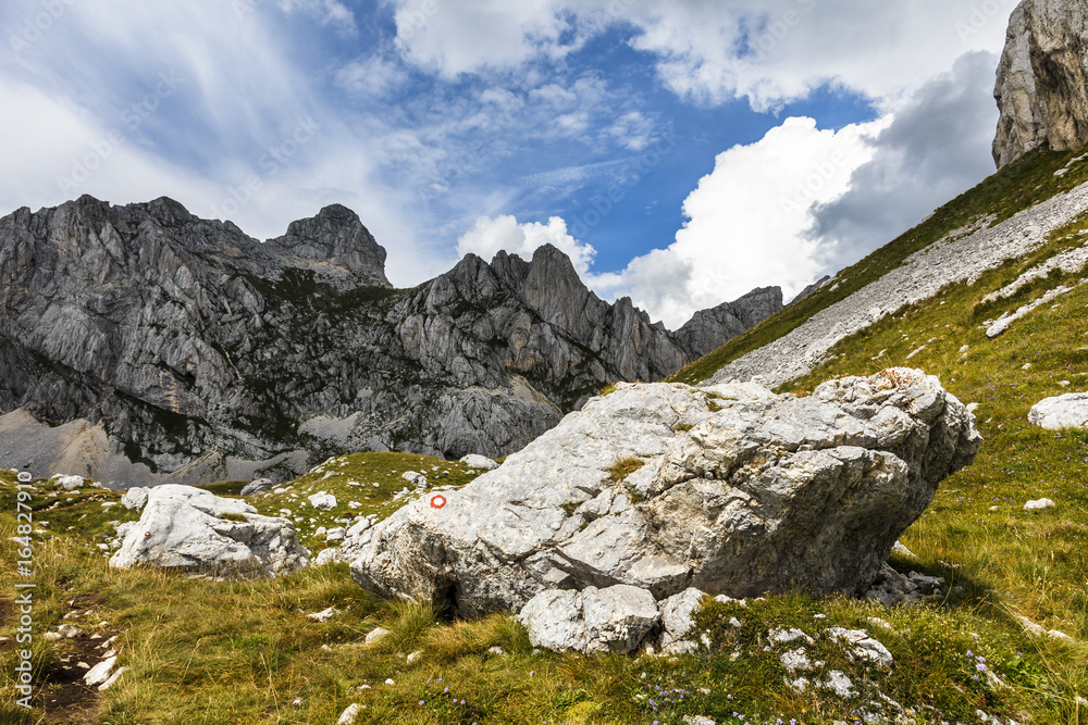 Montenegro, national park Durmitor, mountains and clouds panorama.