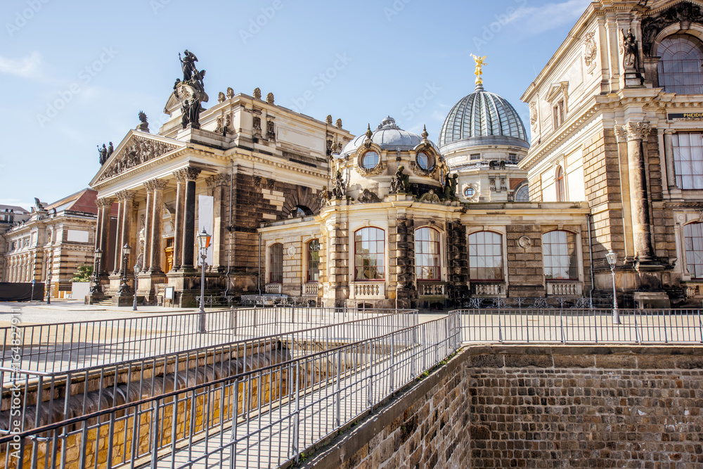 Fototapeta premium View on the University of arts building during the sunny weather in Dresden city, Germany