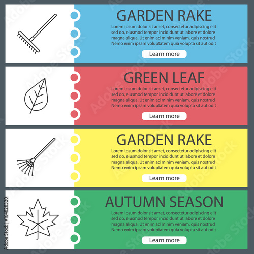 Autumn season web banner templates set