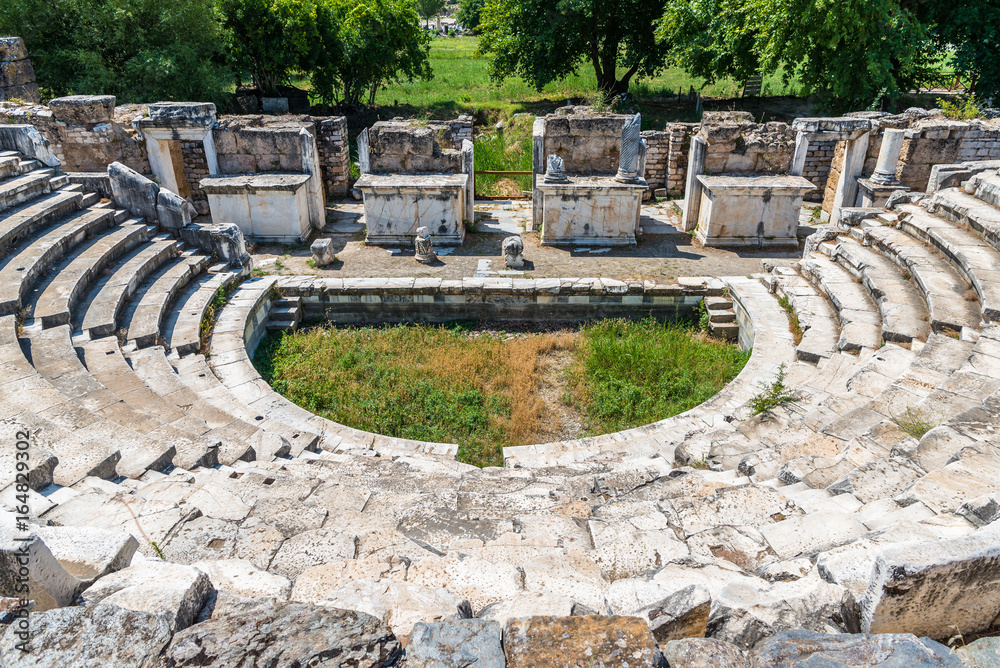 Bouleuterion - city council at Aphrodisias ancient city, Aydin, Turkey Bouleuterion - city council at Aphrodisias ancient city, Aydin, Turkey