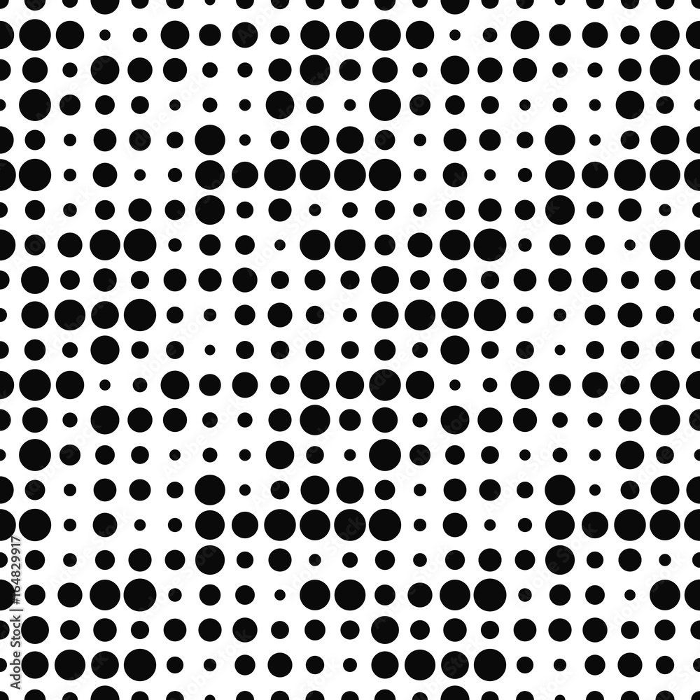 Black and white halftone seamless pattern with circles. Dotted texture. Polka dot on white background. Abstract round seamless pattern. Vector illustration. Black and white halftone seamless pattern with circles. Dotted texture. Polka dot on white background. Abstract round seamless pattern. Vector illustration.