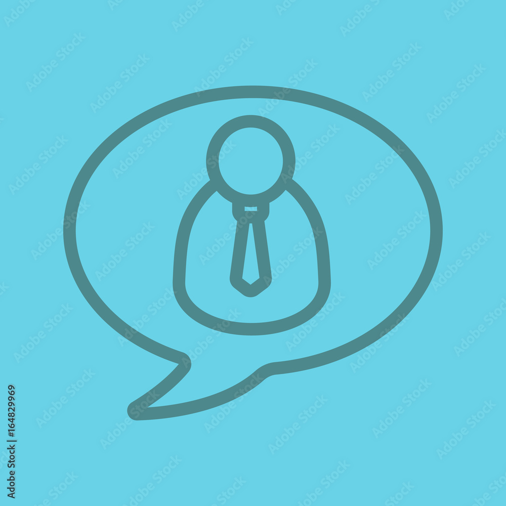 Conversation with boss linear icon Conversation with boss linear icon