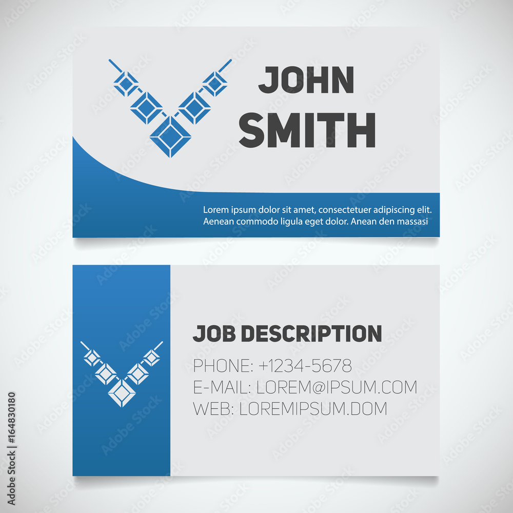 Obraz premium Business card print template with necklace logo