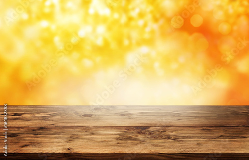 Abstract autumn background with golden bokeh