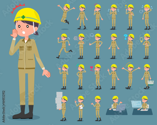 flat type helmet construction worker woman_1