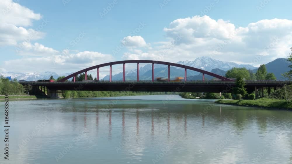Timelapse of bridge across the river Timelapse of bridge across the river