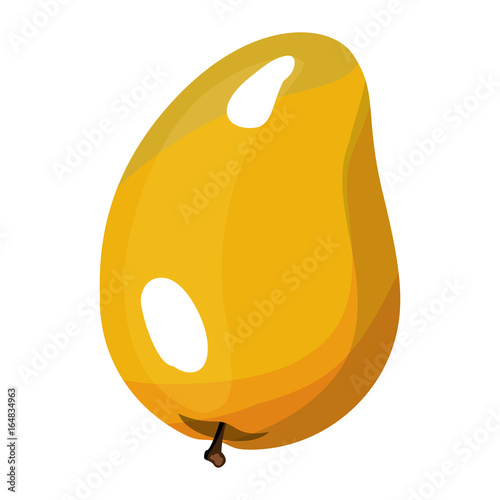 white background with realistic mango fruit vector illustration