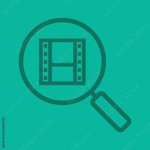 Movie search linear icon photo