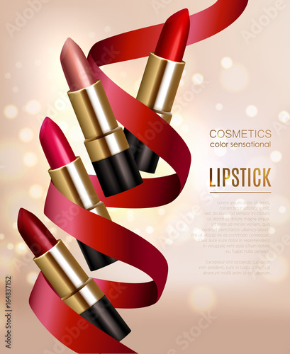 Lipstick Assortment Realistic Background